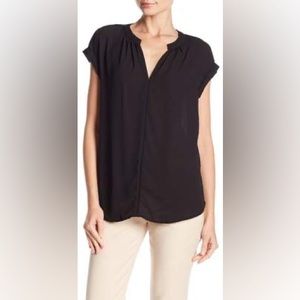 NWOT Philosophy republic split neck black blouse